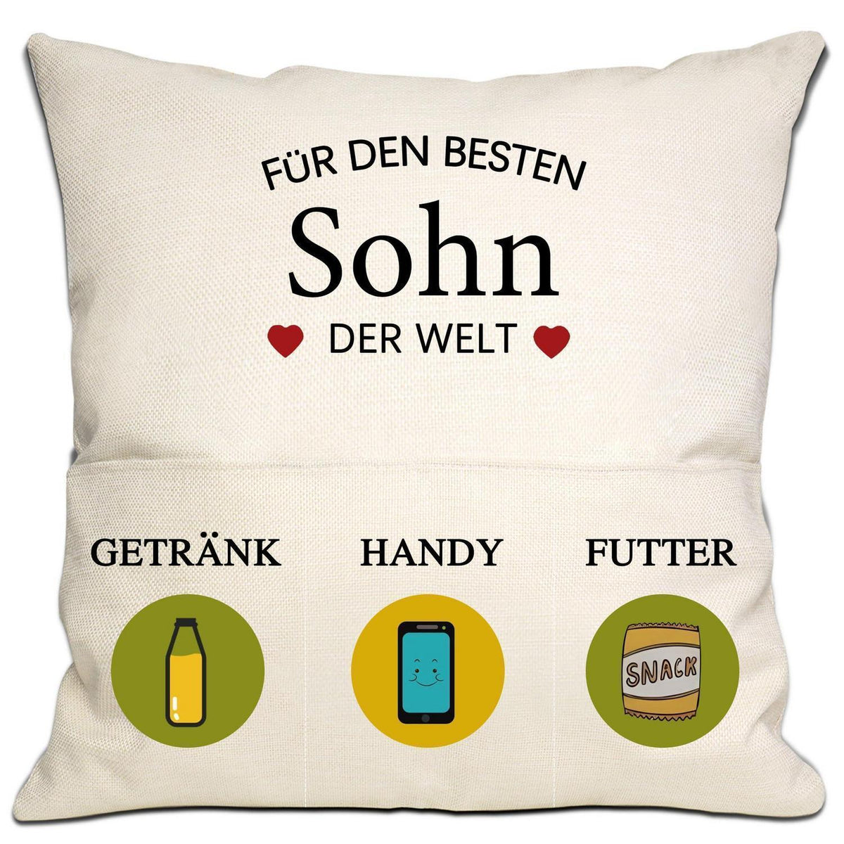 Mum Dad Sohn Kissenbezug 18x18 Zoll - Geschenkidee