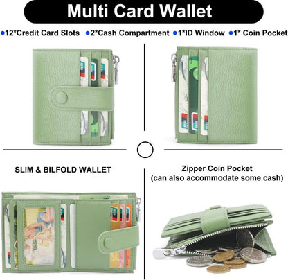 RFID Damen Geldbeutel Leder Portemonnaie mit Münzfach