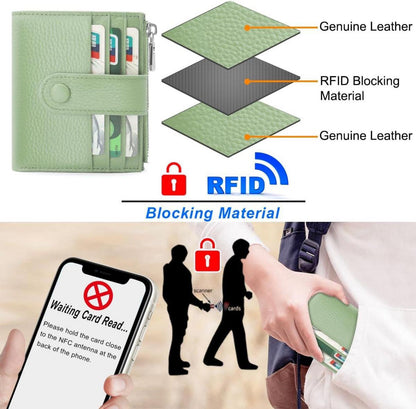 Klein Damen Geldbeutel Leder RFID Schutz Portemonnaie 13 Karten