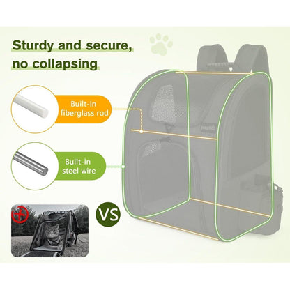 Haustier Rucksack mit Netzfenster, faltbar, atmungsaktiv, wasserdicht, XL