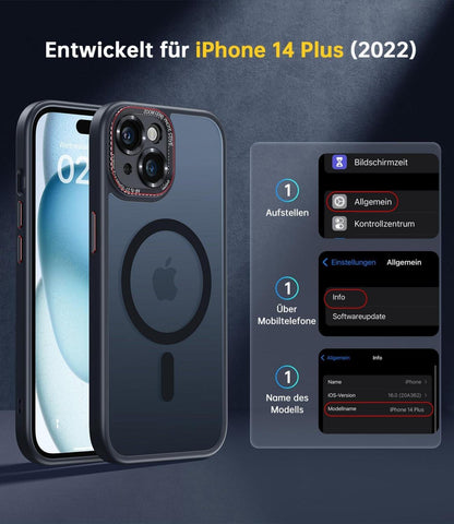 Schutzhülle iPhone 14 Plus MagSafe Kameraschutz N56 Magnete stoßfest