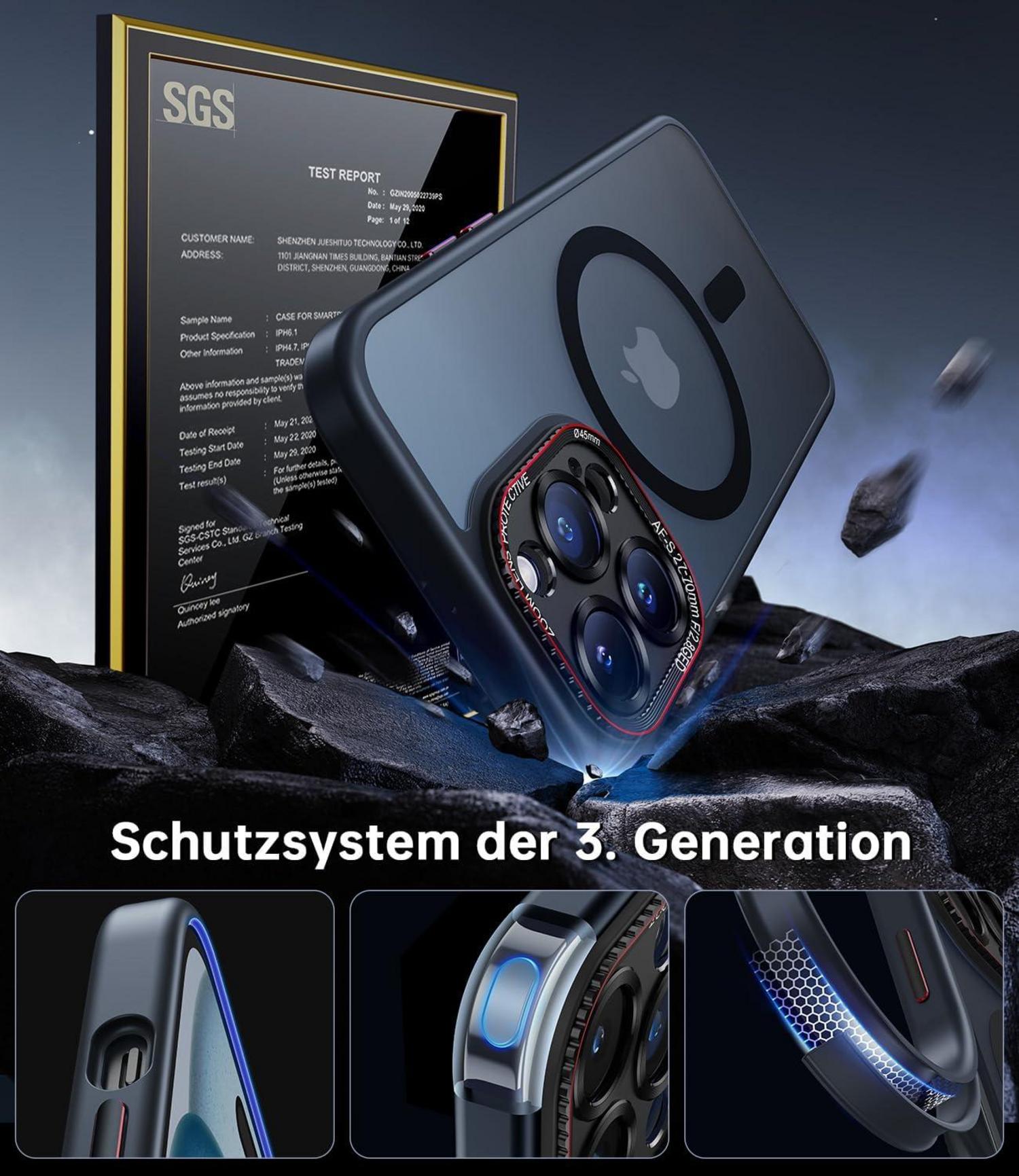 iPhone 14 Pro Max Hülle MagSafe Kameraschutz Stoßfest Matt Schwarz