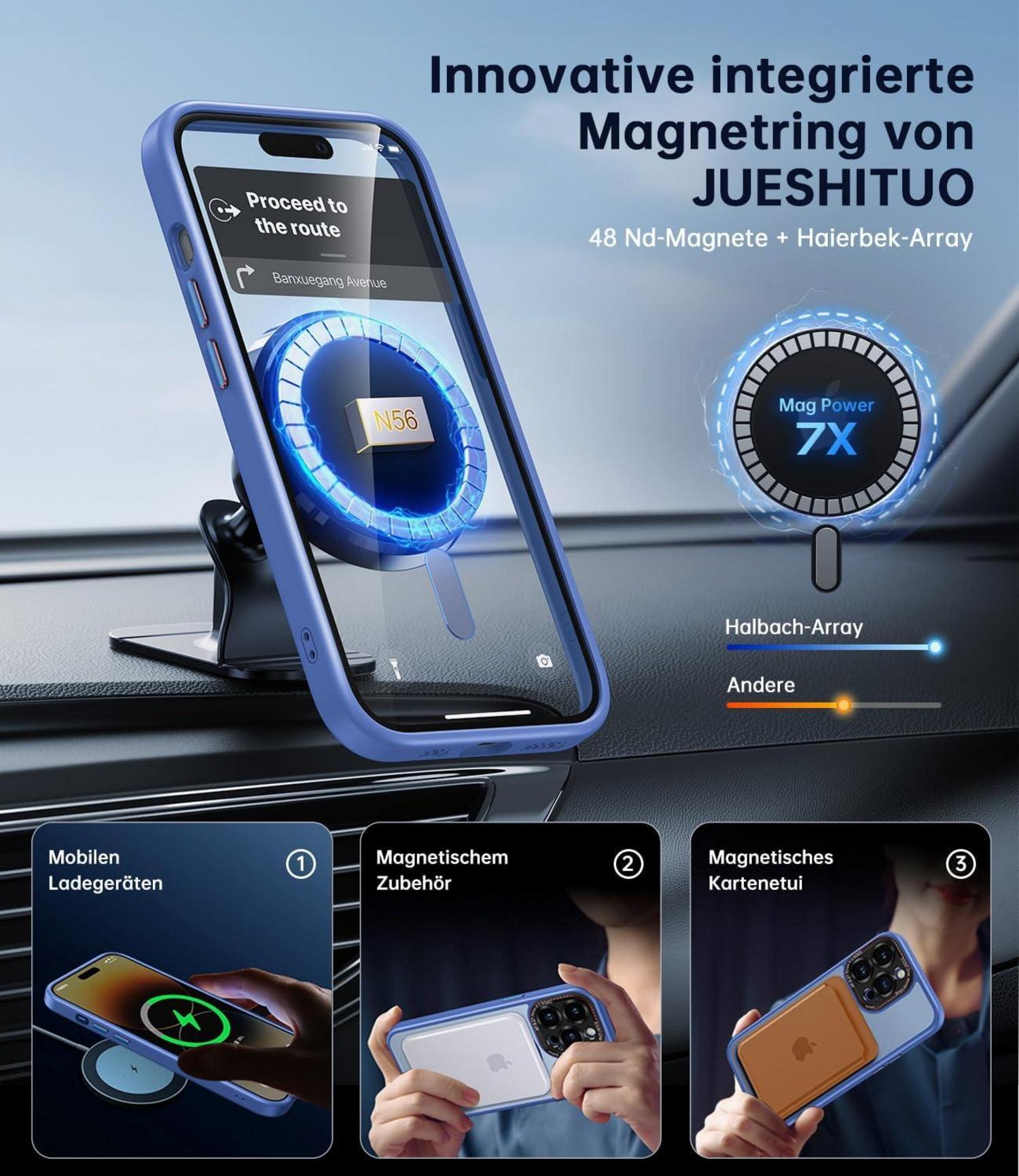 iPhone 13 Pro Hülle Blau MagSafe Kameraschutz Stoßfest