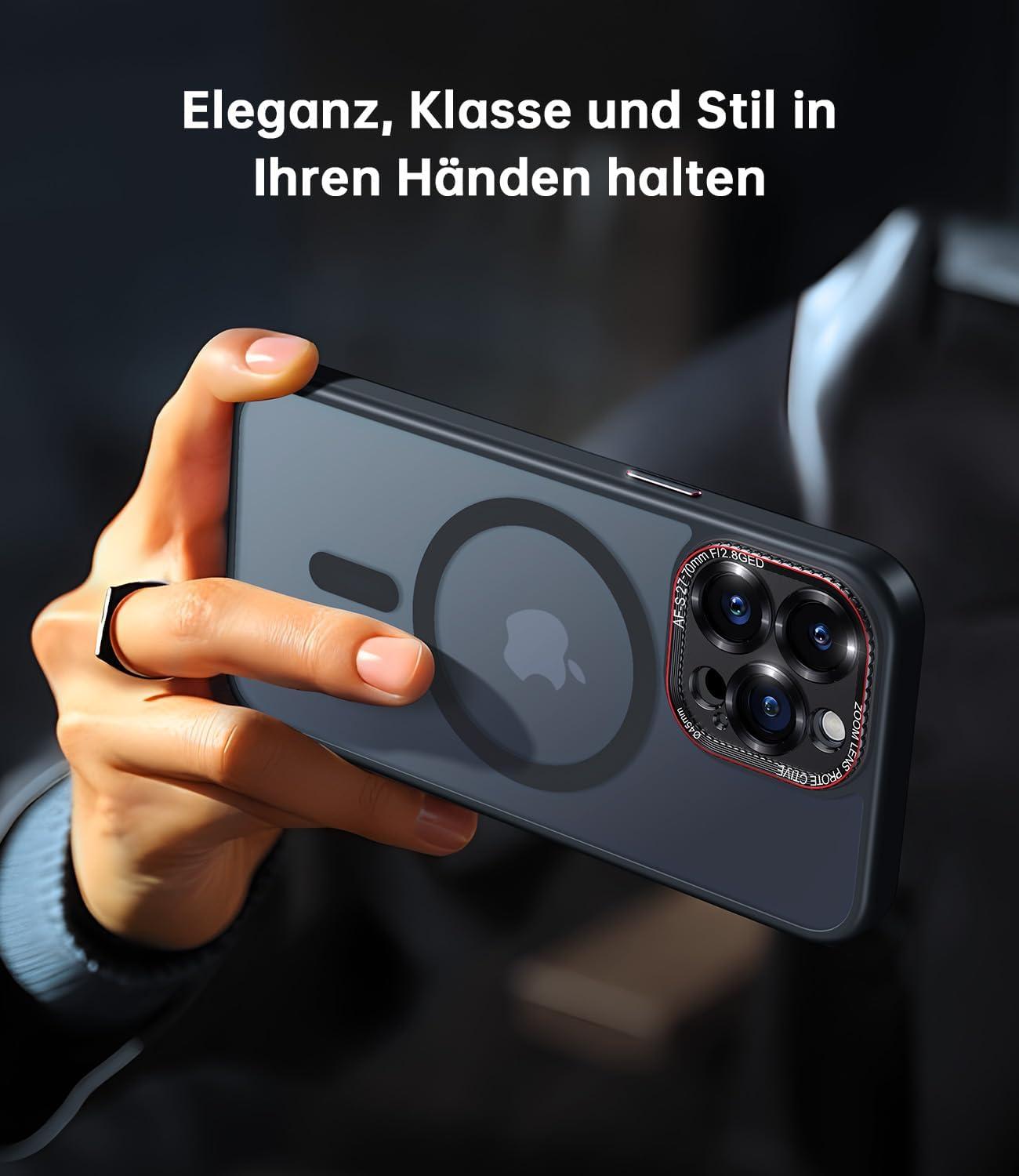 JUESHITUO iPhone 13 Pro Hülle MagSafe Mit Kameraschutz Schwarz Schutzhülle
