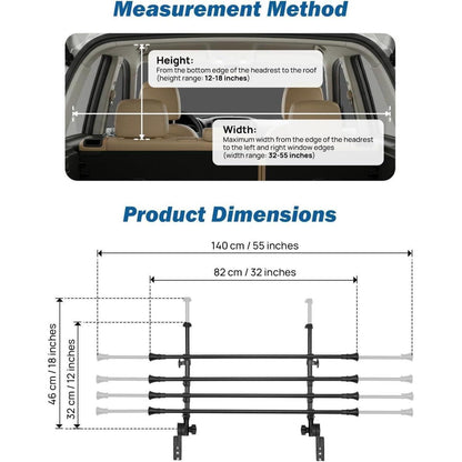 JOYTUTUS Schutzgitter Auto Hundegitter Aluminium Trenngitter