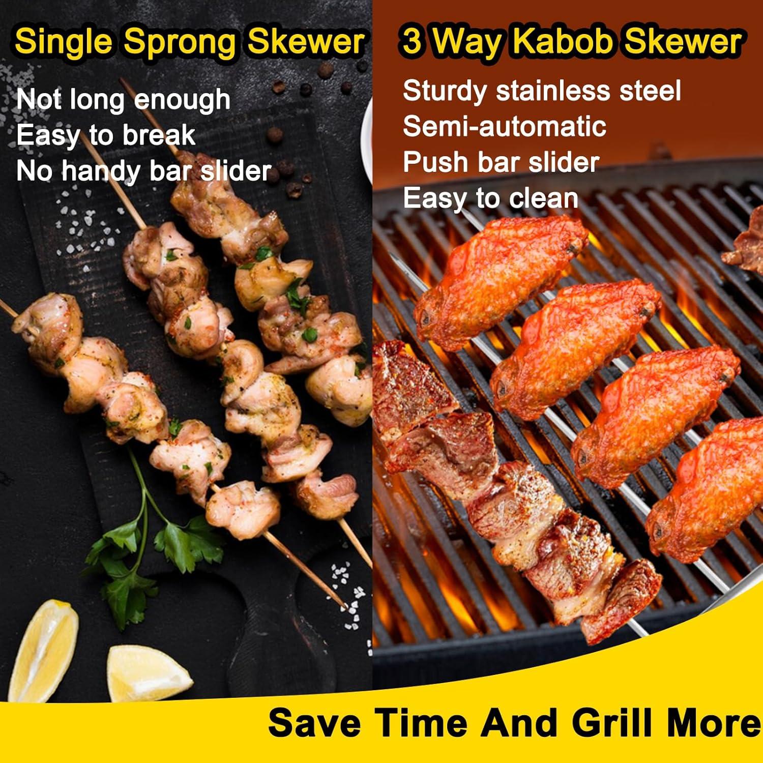 Grillspieße Edelstahl Schaschlikspieße BBQ Spieße 2er Set