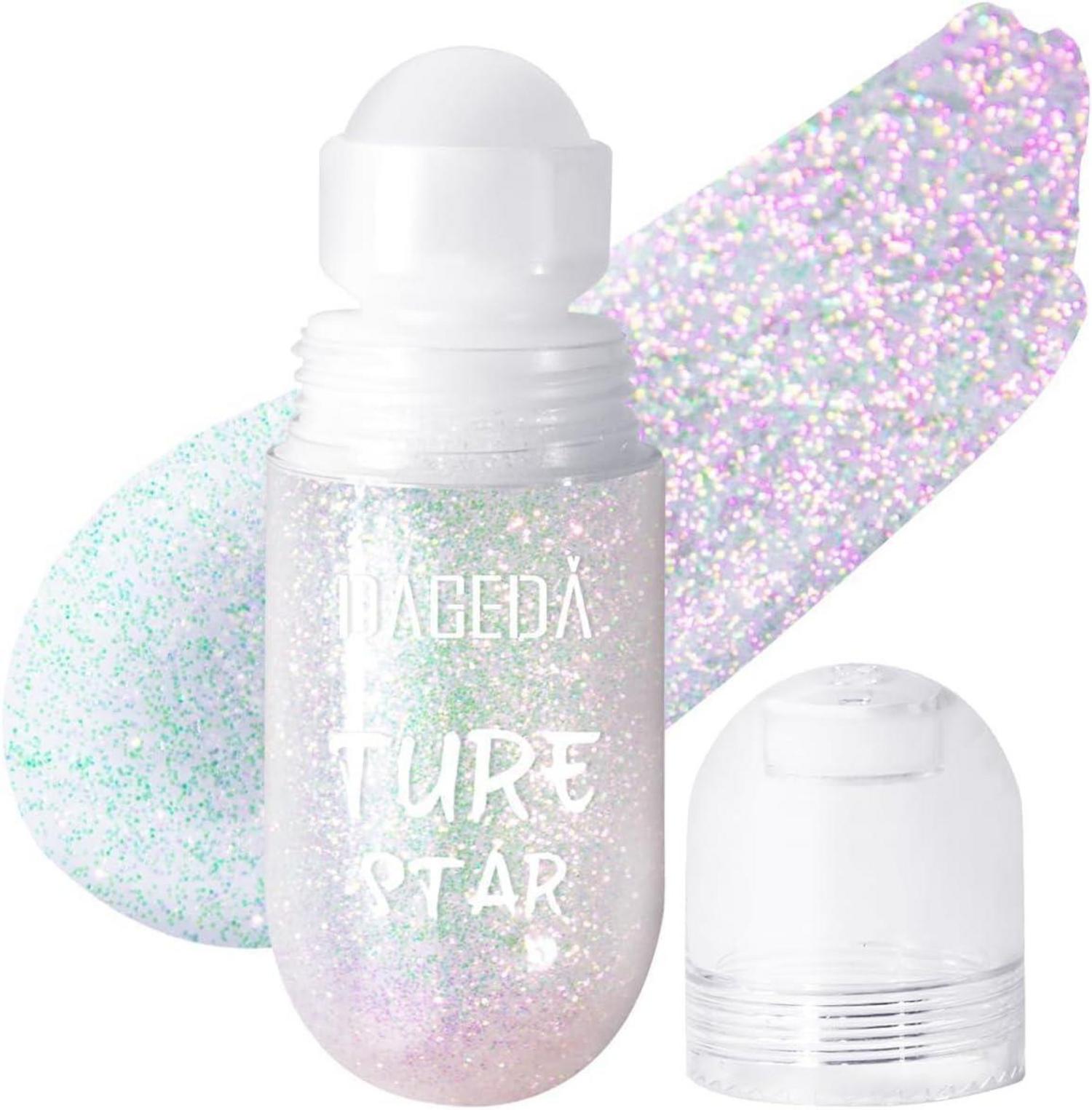 Roll-on Body Glitter Gel Sparkling Pink Makeup Kit