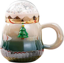 Weihnachtstasse Perlenglanz Kaffeetasse mit Deckel 450ml