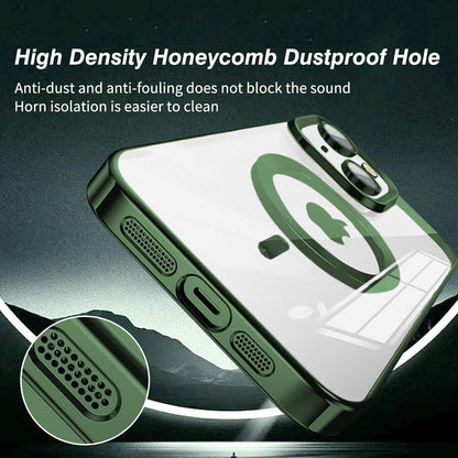 Klare MagSafe Handyhülle für iPhone 15 Stoßfest Kratzfest, Grün