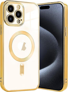 Klare Magnetische Adsorption Handyhülle für iPhone 15 Pro mit
