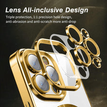 Klare Magnetische Adsorption Hülle für iPhone 15 Pro Gold