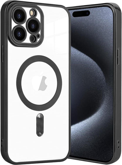 Klare iPhone 15 Pro Max Hülle MagSafe Adsorption Kabelloses Laden