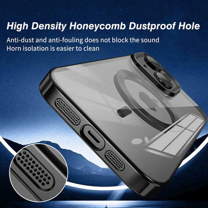 Transparente iPhone 15 Hülle MagSafe Adsorption Schwarz Handyhülle