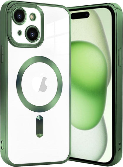 Klare iPhone 15 Plus Hülle MagSafe Adsorption Ladefunktion stoßfest