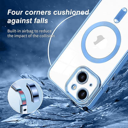 Klare Hülle für iPhone 15 MagSafe magnetisch dünne Schutzhülle Blau