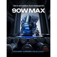 LISEN 90W Auto Ladegerät USB C Verteiler PD45W Schwarz