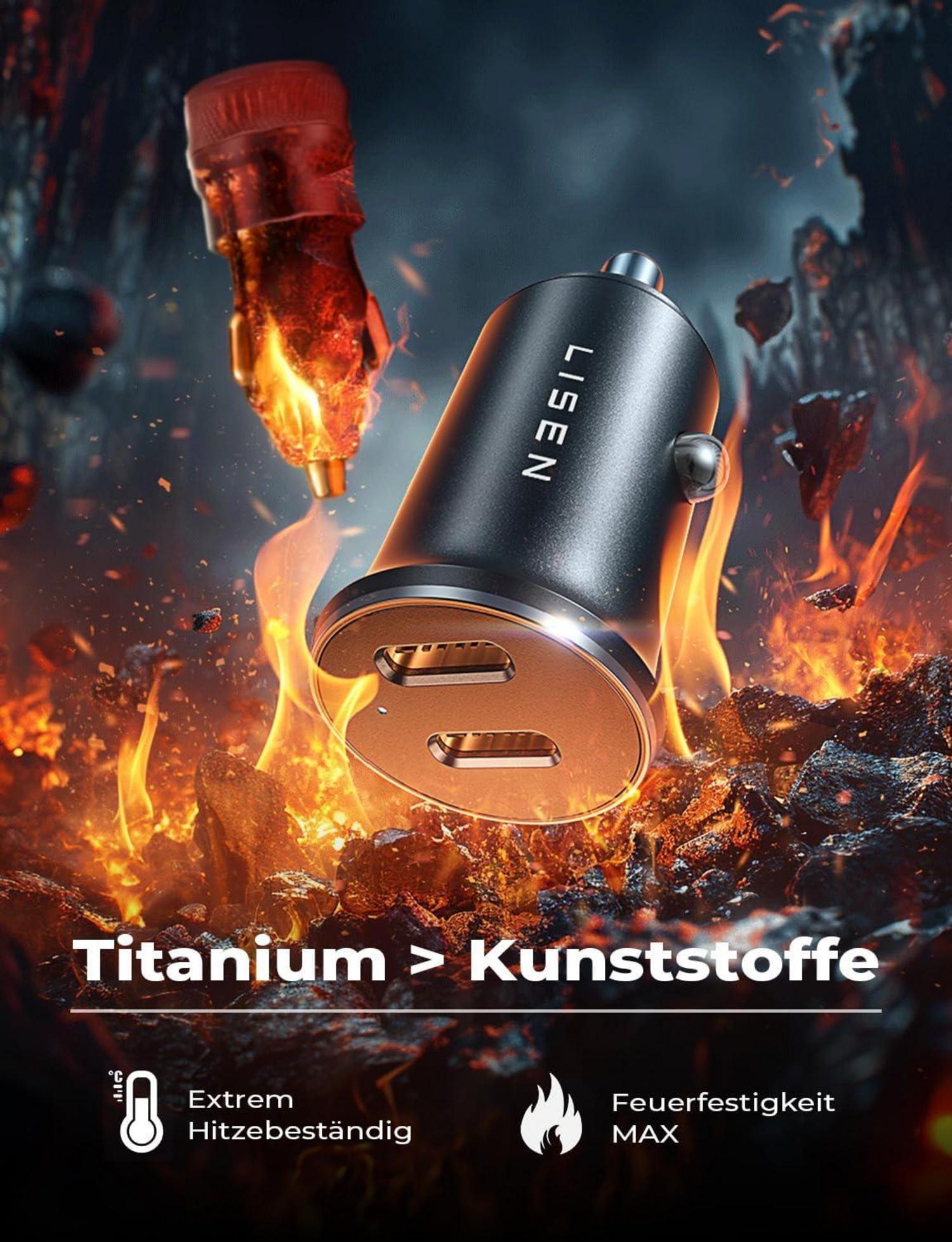 90W Zigarettenanzünder USB C Verteiler PD45W Steckdose KFZ Ladegerät