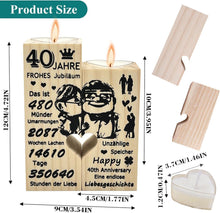 40. Hochzeitstag Geschenk Kerzenhalter Holzset