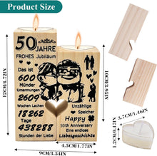 50. Hochzeitstag Kerzenhalter aus Holz für Paare und Eltern