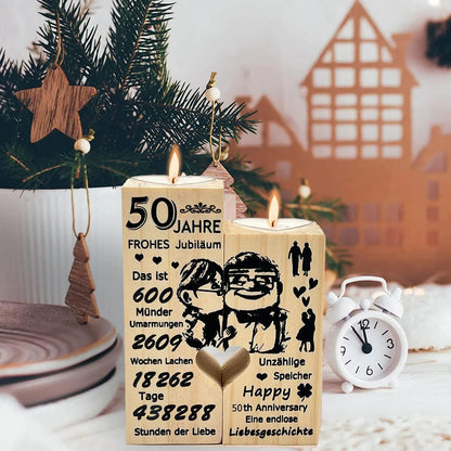 50. Jahrestag Hochzeitstag Holz Kerzenhalter Deko Geschenk