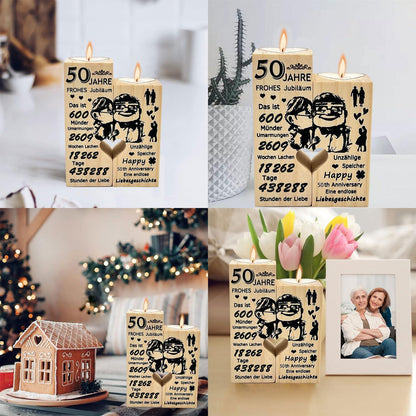50. Jahrestag Hochzeitstag Holz Kerzenhalter Deko Geschenk