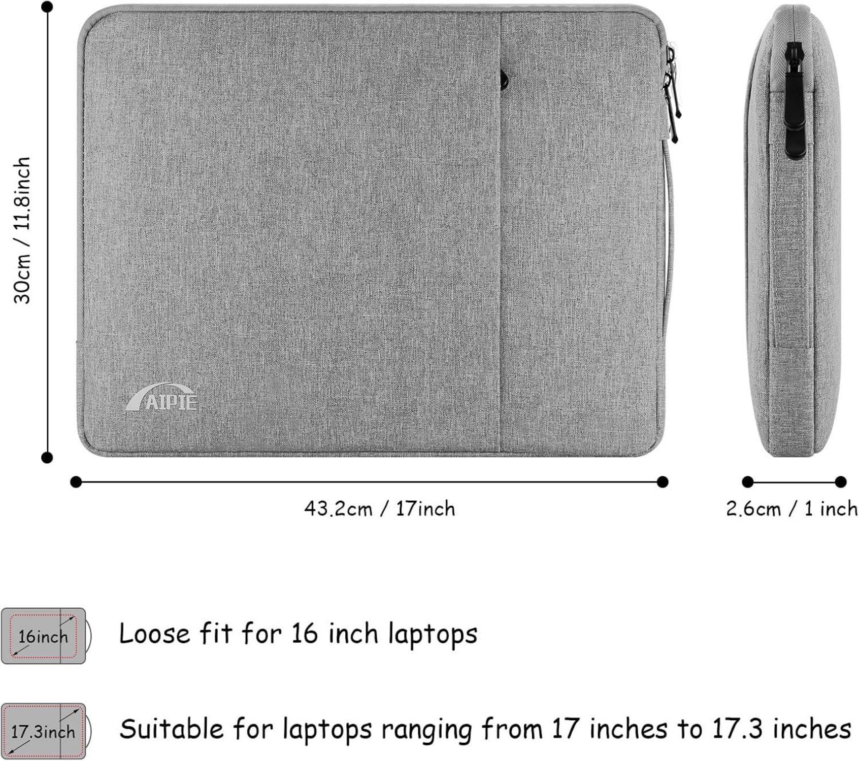 Laptoptasche 17 17,3 Zoll Schutz Laptophülle Griff 2 Fach