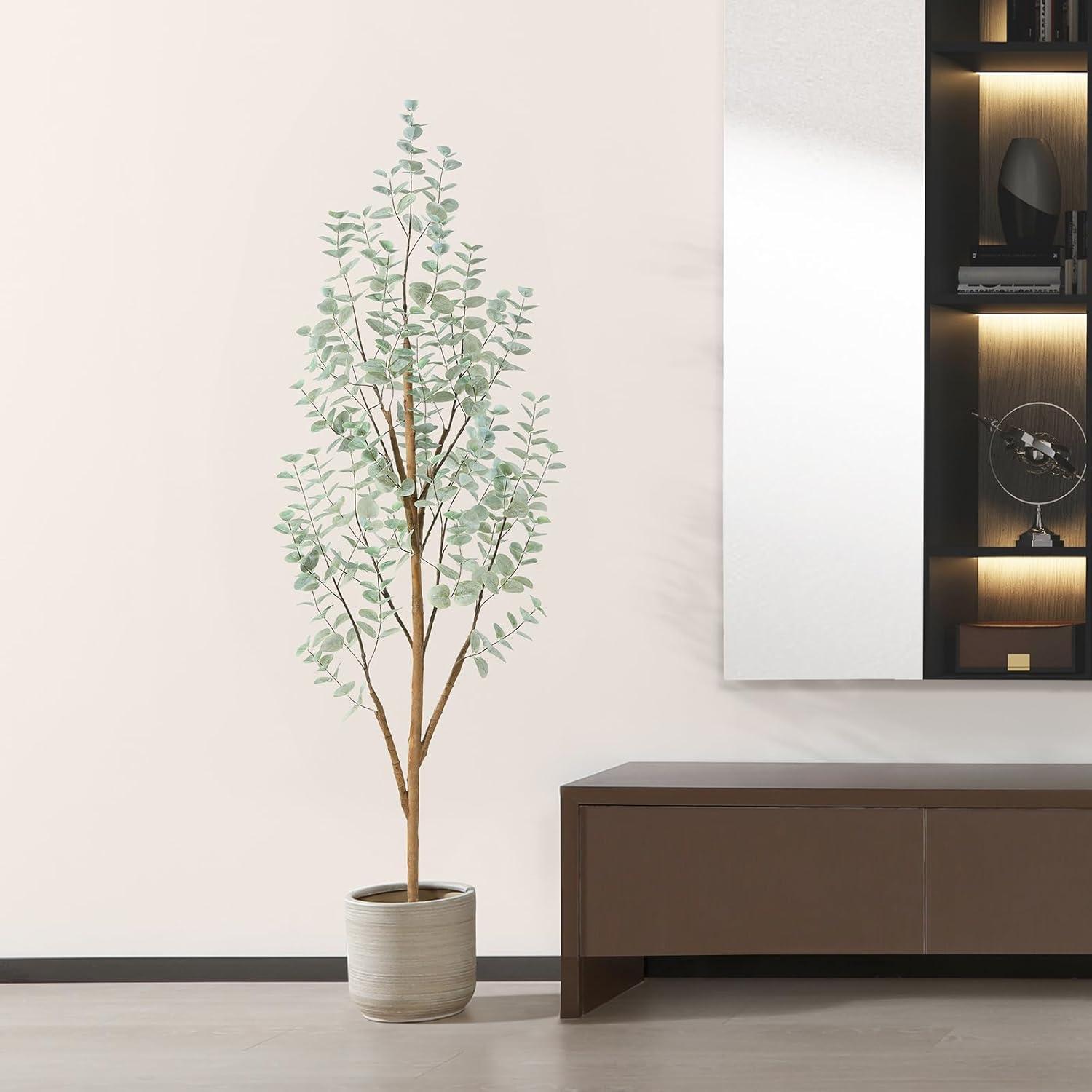 Künstliche Eukalyptus Pflanze Groß 150 cm im Topf - Realistische Deko