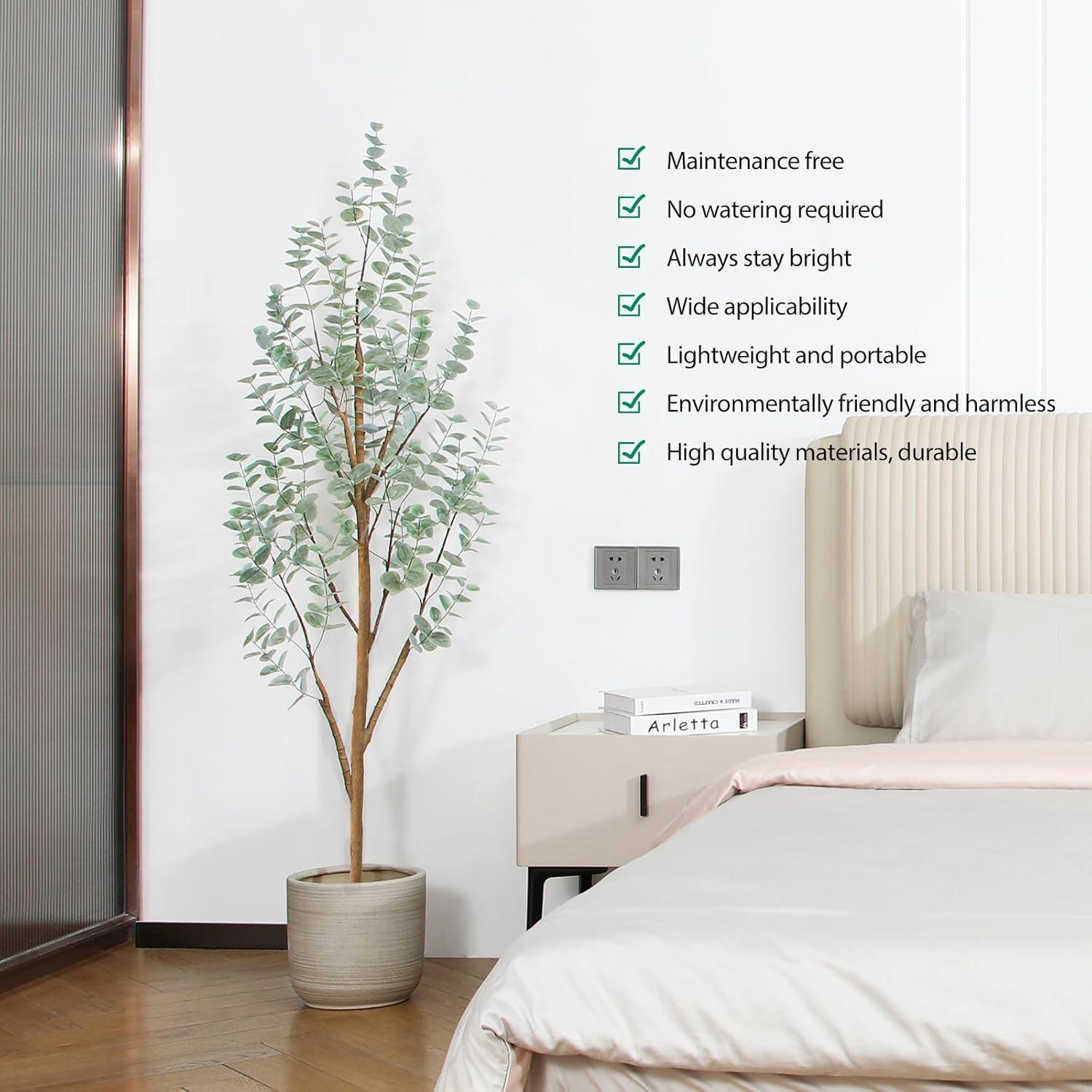 Künstliche Eukalyptus Pflanze 150 cm groß Plastik Deko Wohnzimmer