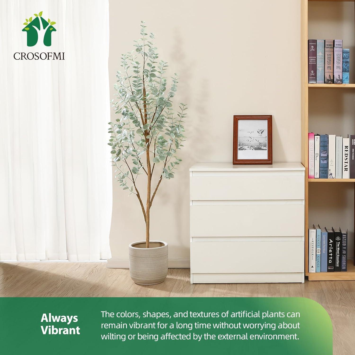Künstliche Pflanze Eukalyptus groß 150 cm Deko Wohnzimmer Balkon