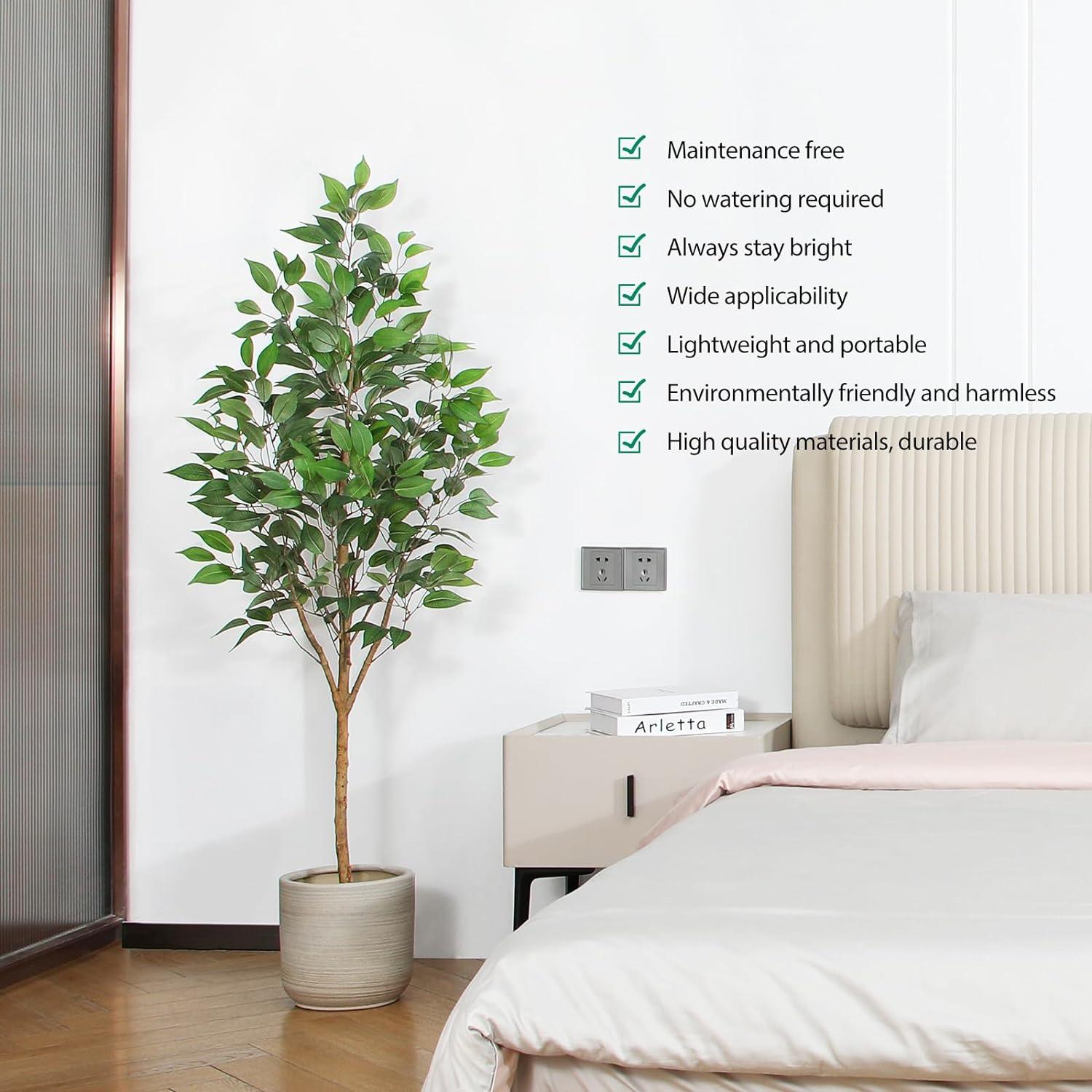 Künstliche Ficus Pflanze 150cm Groß Fake Tropisch im Topf Indoor