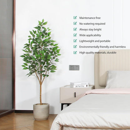 Künstliche Ficus Pflanze 150cm Groß Fake Tropisch im Topf Indoor