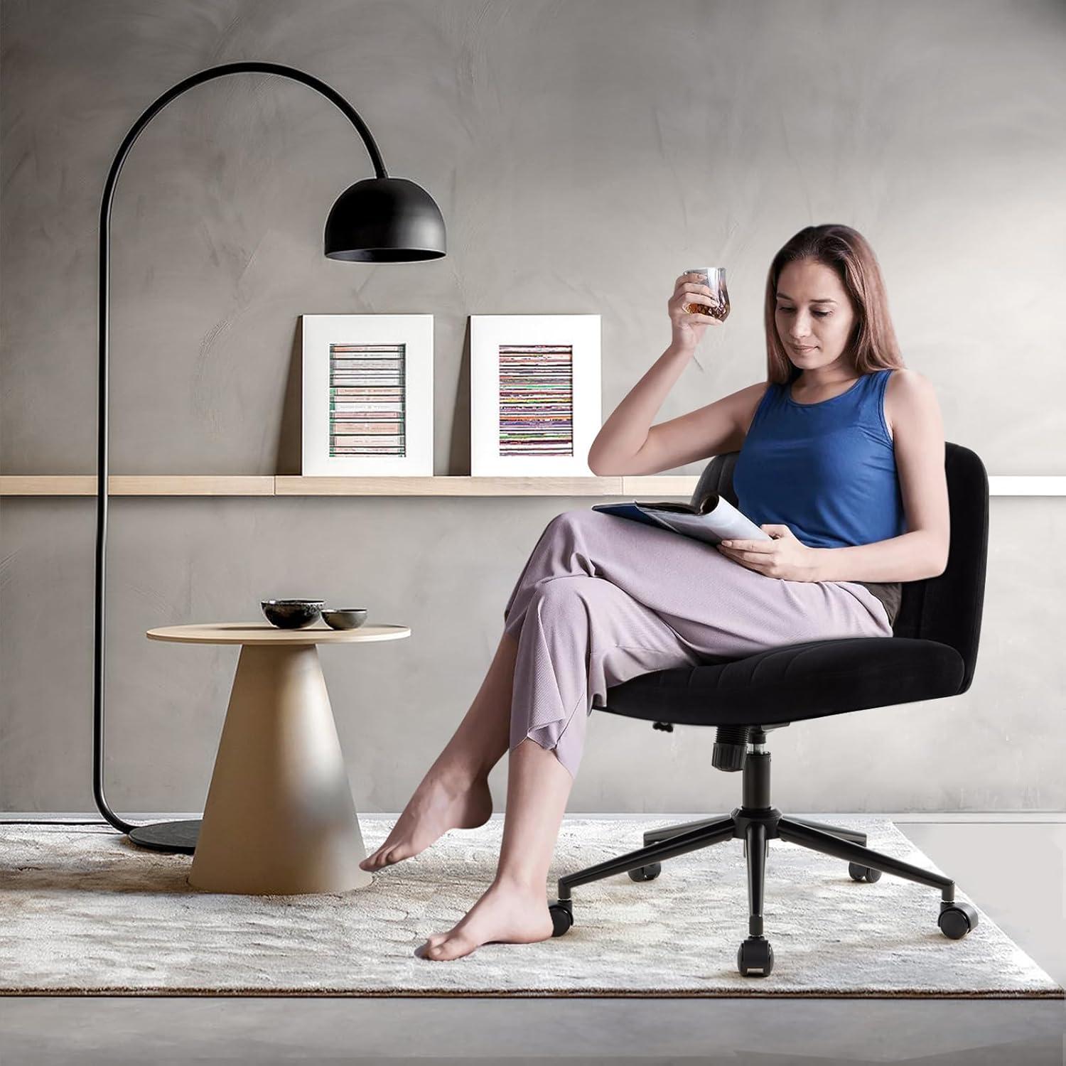 Bürostuhl ohne Armlehnen Höhenverstellbarer Drehstuhl