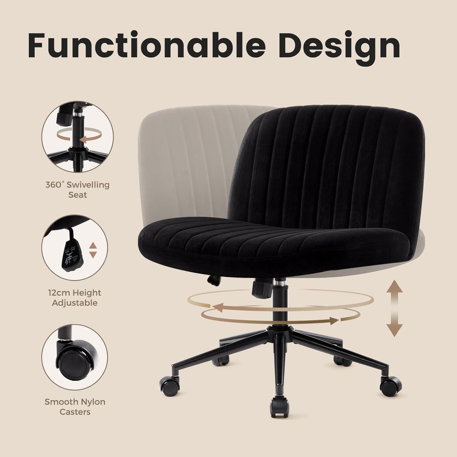 Ergonomischer Bürostuhl Stoffpolsterung höhenverstellbar mit Rollen