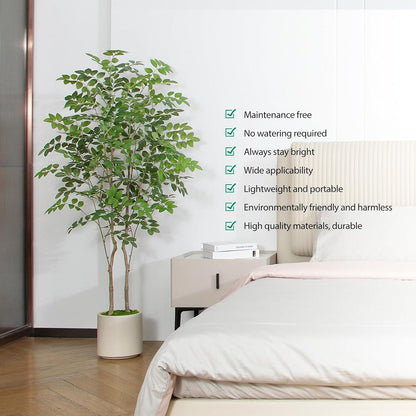 Künstliche Pflanze Tropisch 150cm groß Plastik im Topf Wohnzimmer Deko