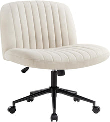 Bürostuhl ohne Armlehnen, Höhenverstellbar mit Rollen - Beige