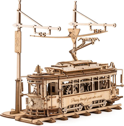 3D Holz Puzzle Bausatz Klassische Stadt Tram Modell LK801
