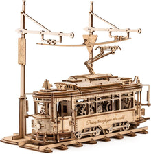 3D Holz Puzzle Bausatz Klassische Stadt Tram Modell LK801
