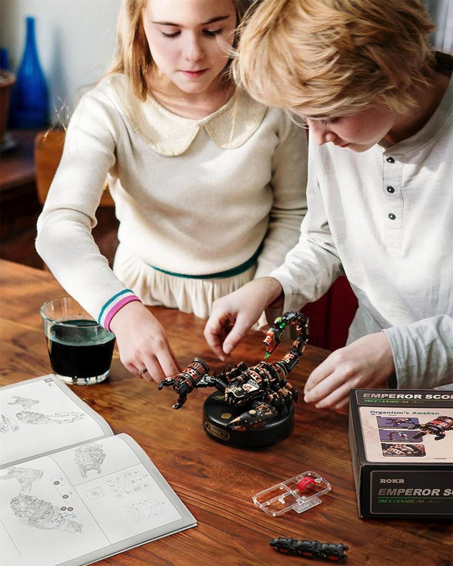 ROKR 3D Metall Puzzle Hirsch Käfer Modell Motor Kits Erwachsene 123 Stück