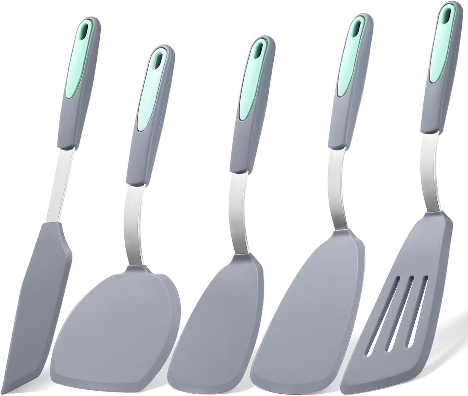 5er Set Silikon Pfannenwender, BPA-frei, hitzebeständig