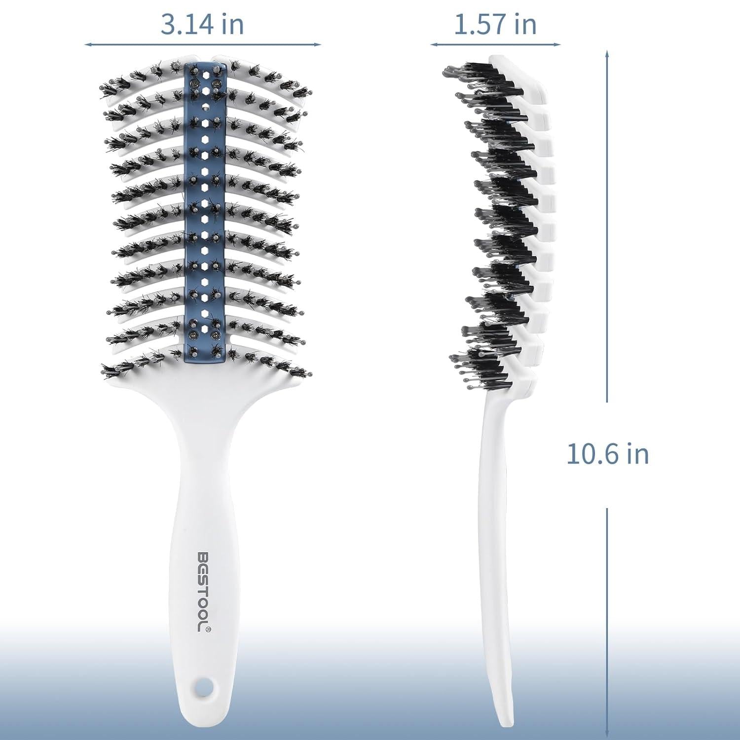 Haarbürste mit Wildschweinborsten und Nylonstiften detangle Locken