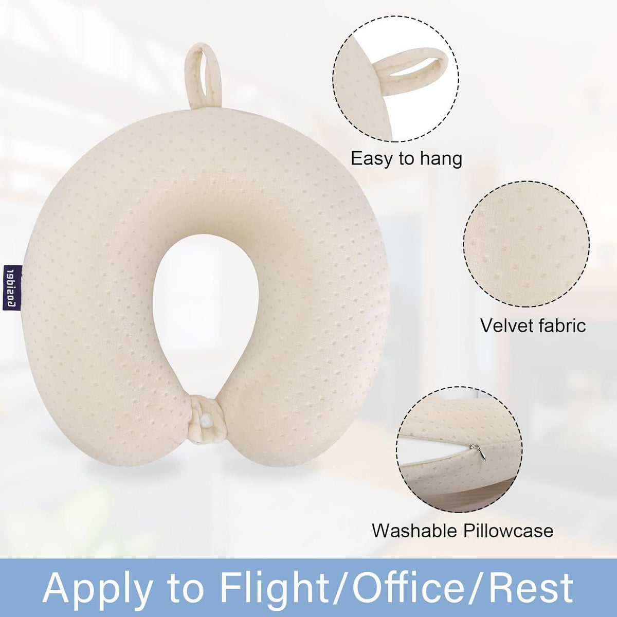 Memory Foam Reisekissen – Komfortabler Nackenkissen für Flugzeug, Auto & Zug