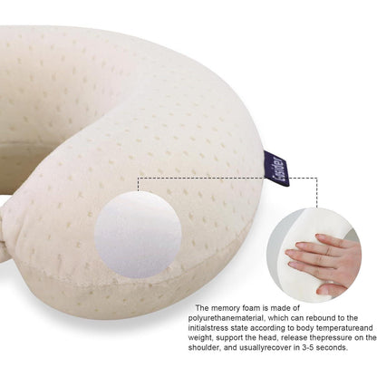 Memory Foam Reisekissen – Komfortabler Nackenkissen für Flugzeug, Auto & Zug