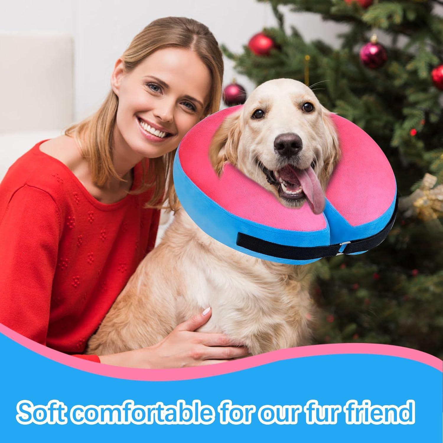 FWLWTWSS Aufblasbare Halskrause Hund & Katze Leckschutz XL