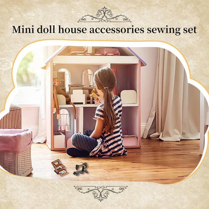 Miniatur Wichtel Zubehör 1/12 Nähmaschine Nähkästchen 3-Schicht