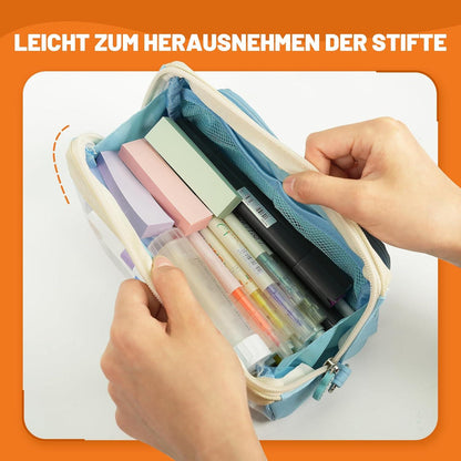 Großes YPLUS Federmäppchen für Schulanfang in Blau