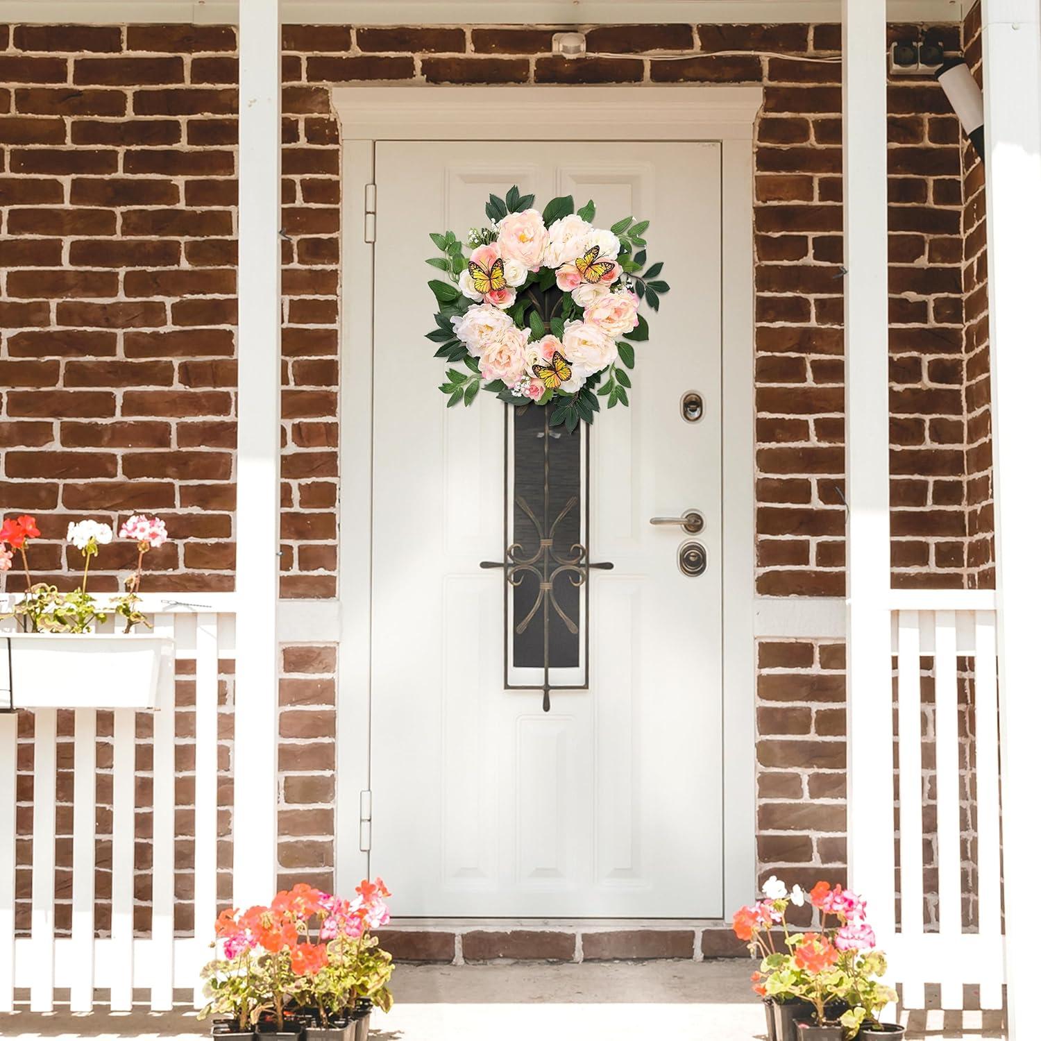 Valery Madelyn LED Frühlingskranz 45.7cm Türkranz Wanddeko Blumenlicht