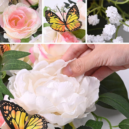 Künstlicher Blumenkranz mit LED Licht