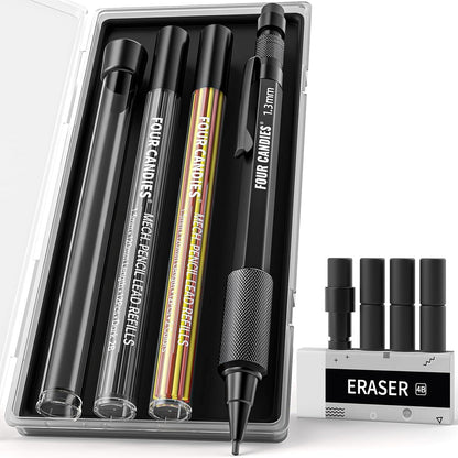 Druckbleistift Set mit Etui, 1,3 mm, Metall, für Außenbereich, 24