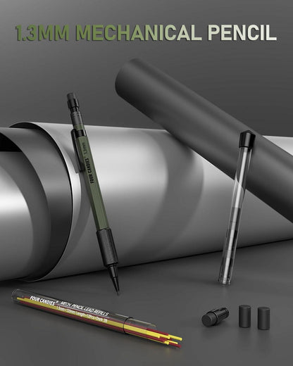 Druckbleistift Set mit Etui, Metall, 1,3