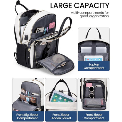 Rucksack Damen Laptop 15.6 Zoll USB-Ladeanschluss